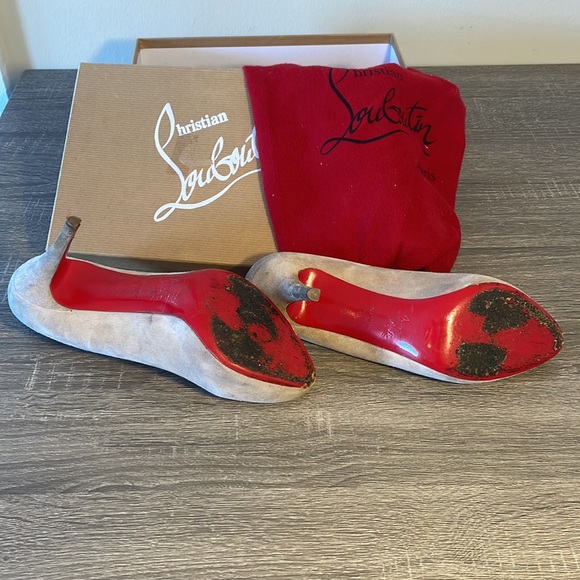 Christian Louboutin Suede Declic 90 Pumps - Picture 3 of 10